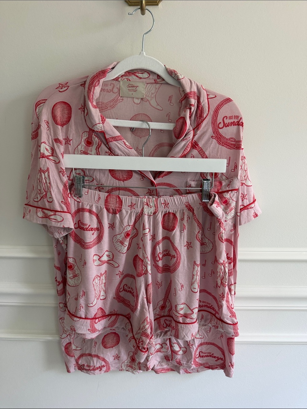 In My Sundays Pink & Red Cowgirl Short Pajama Set
